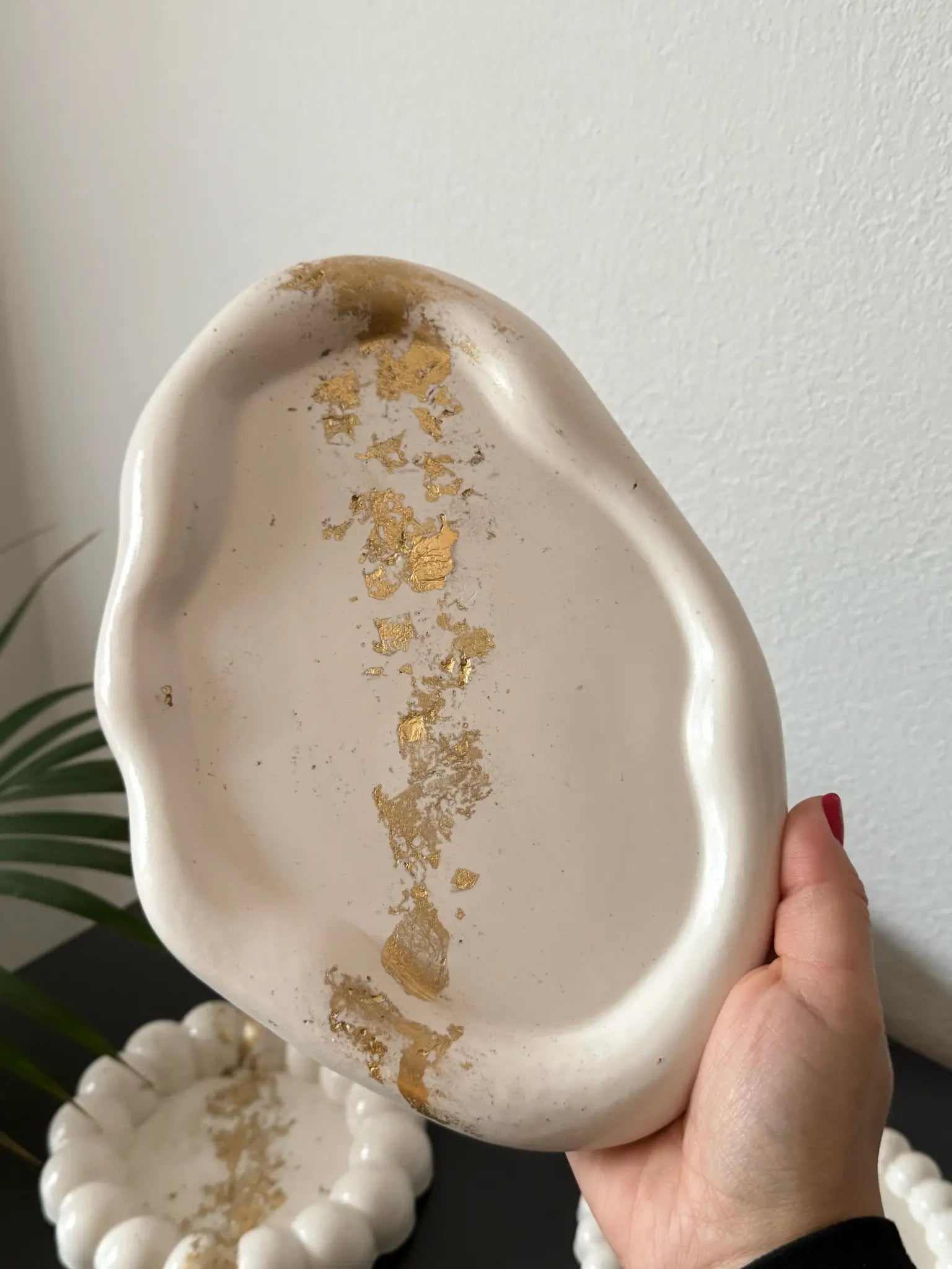 Tabuleiro decorativo artesanal Cloud Mármore Preto e Branco