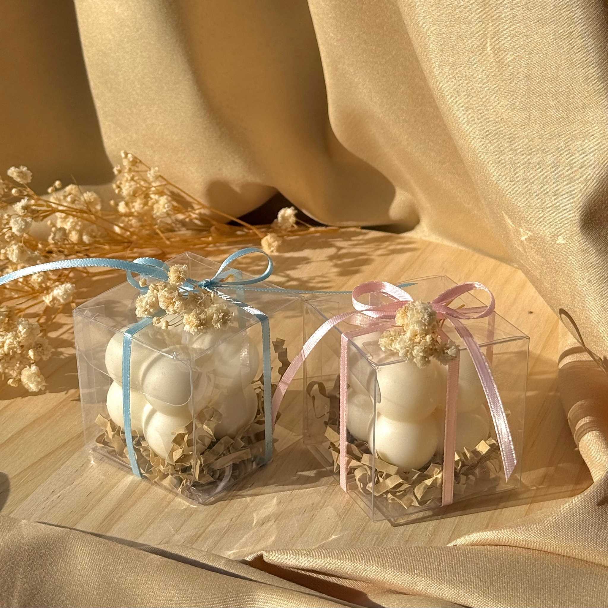 Vela Bubble com opção de caixa e fragrância - ideal para uma pequena lembrança de momentos especiais
