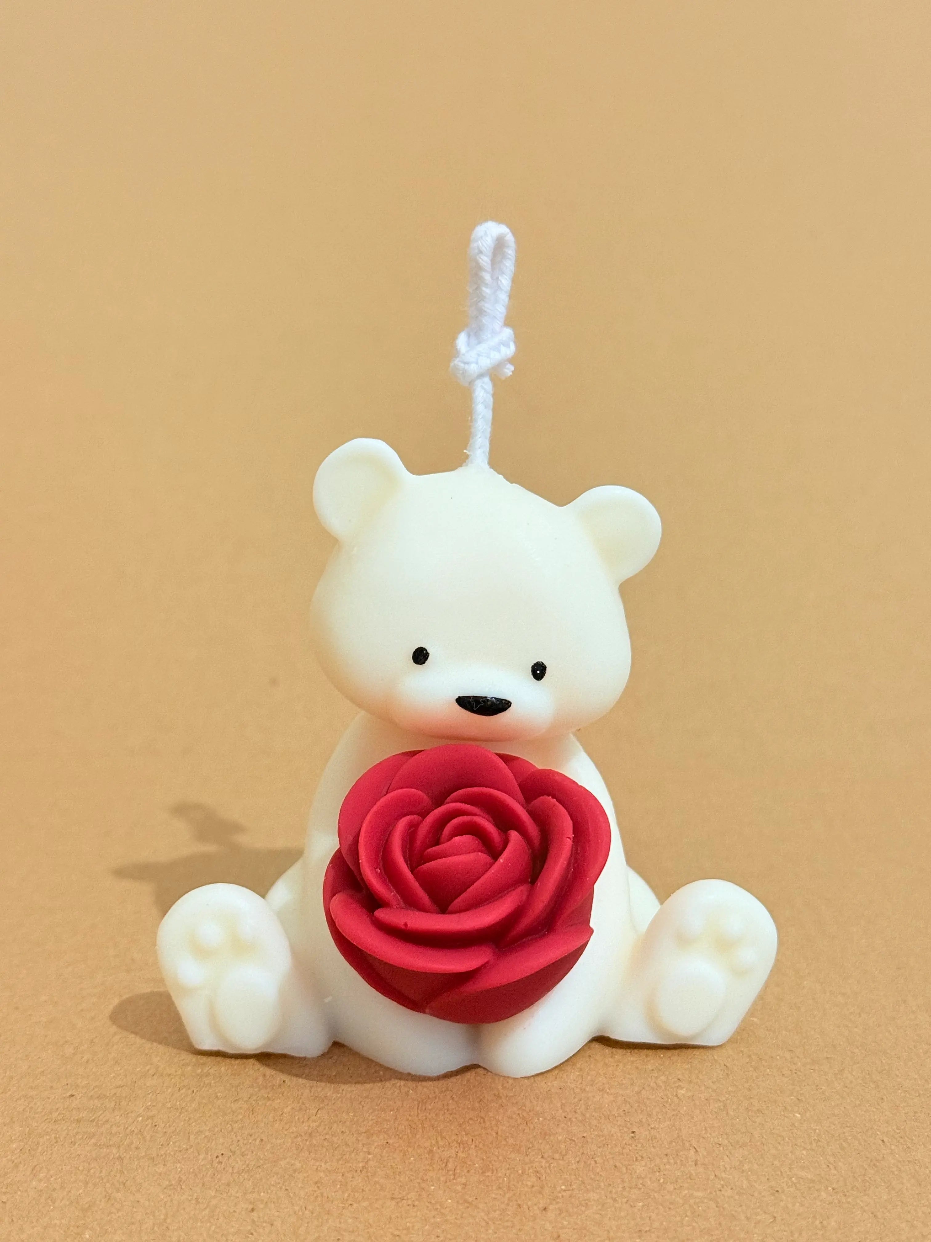 Vela Ursinho com Rosa vermelha
