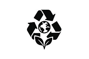 ícone sustentável a preto